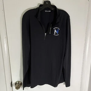 Travis Mathew Men's Large Black Crestview 1/4 Zip Pullover NWT Custom Corp Logo - Picture 1 of 7