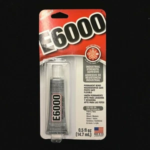 E6000 INDUSTRIAL ADHESIVE, PERMANENT BOND Clear Dry Glue 0.5 fl oz - Picture 1 of 2