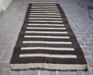 4'5 x 11'6 Hecho a mano tribal afgano maldari área kilim alfombra, alfombra de lana de gran tamaño - Imagen 1 de 10