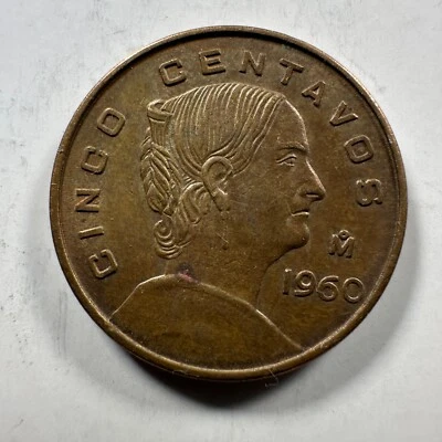 MÉXICO 5 CENTAVOS 1960-Mo Foto 1 de 2