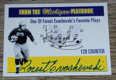 TK Legacy Michigan Wolverines MP4 Forest Evashevski Playbook Auto 107/250 Made - Image 1 of 2