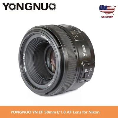 YONGNUO YN EF 50mm f1.8 AF Lens YN50 Aperture Auto Focus for Nikon Camera US  - Image 1 of 4