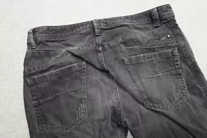 Diesel Darron Jeans Mens 34x32 Black Regular Slim-Tapered Dark Wash Button Fly - Picture 1 of 12