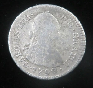 1799 BOLIVIA Spain King Charles IV / Carlos IV Silver 1 Real Coin Lot#2408 - Picture 1 of 2
