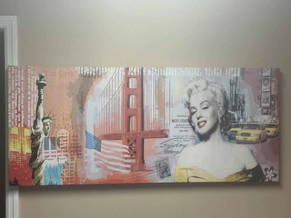 MARILYN MONROE GLAM ARTE DE PARED LIENZO 56 X 24 ARTE DE MODA, ARTE DE MODA, DECORACIÓN DE PARED Foto 1 de 1