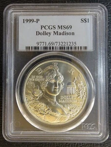 1999-P Dolley Madison Comm. Silver Dollar $ PCGS MS69 #235 - Picture 1 of 4