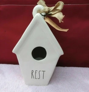 RAE DUNN weiß REST Keramik VOGELHAUS Nest SCHRÄGES DACH brandneu ~ KOSTENLOSER VERSAND! - Bild 1 von 10