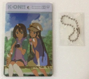 metal card keychain strap K-ON anime Hirasawa Yui Akiyama Mio - Picture 1 of 3