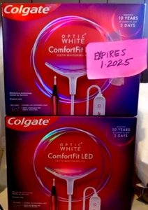 Colgate Optic White ComfortFit LED Teeth Whitening Kit Include Light & Pen 2-LOT - Picture 1 of 2