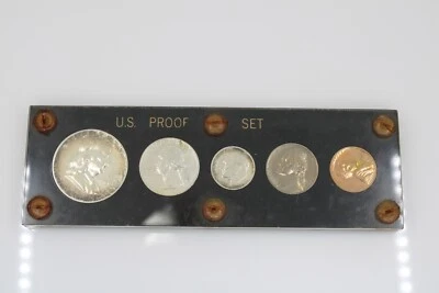1959-P US Mint Silver Proof Set, 5 Coins, Black Acrylic Holder 90% Silver - Image 1 of 4