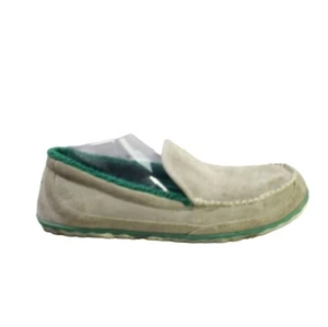 LL Bean Men's Gray Suede Slip On Fleece Lined Mountain Moccasin Slippers Sz 13 M - Picture 1 of 9