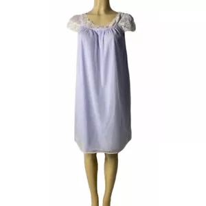 De Colección LILA ARISTOCRAFT Doble TRANSPARENTE Gasa Camisón Negligee Vestido con Inserción Encaje - Imagen 1 de 6