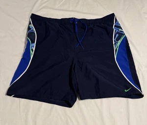 Nike Bañador Pantalones Cortos Para Hombres XL Azul Verde Swoosh Malla Forro Secado Rápido Atlético - Imagen 1 de 11