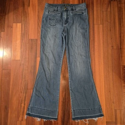 Pantalones de mezclilla para mujer Level 99 años 90 acampanados pierna ancha Y2K talla: 29" hippie bootcut lavado medio Foto 1 de 4