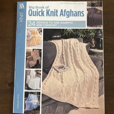 Leisure Arts Big Book of Quick Knit Afghans Knitting Pattern Booklet - Image 1 of 4