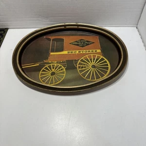 A & P Tray with Red A and P Tea Co. Wagon Metal Vintage - Picture 1 of 6