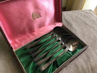 The set of Soviet cupronickel spoons in the original box - Image 1 of 4