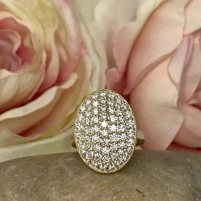 3.00Ct Round-Cut G/VS1 Lab Grown Diamond Cluster Engagement Ring 14k Yellow Gold - Image 1 of 4