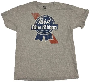 Pabst Blue Ribbon Bier Logo T-Shirt Größe Large grau lizenziert - Bild 1 von 5
