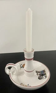 Bougeoir à main Hansi Elchinger  céramique alsacienne vintage  décor folklorique - Imagen 1 de 8