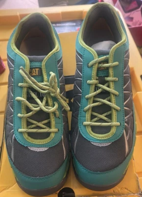 Zapatos de seguridad atléticos gris/verde CATERPILLAR ASTM para mujer ERGO talla 11 nuevos Foto 1 de 4