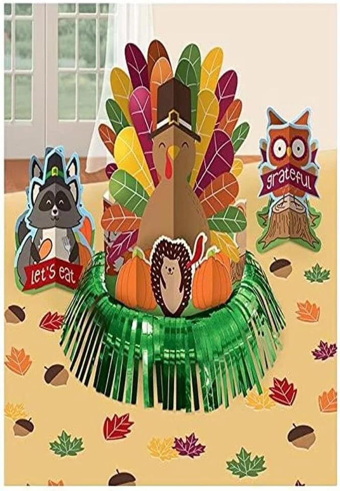 Набор для украшения стола с бахромой индейка на День благодарения - Изображение 1 из 1