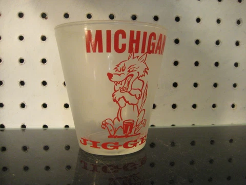 "Michigan Jigger" Michigan University Wolverines Souvenir Frosted Cocktail Glass Cover