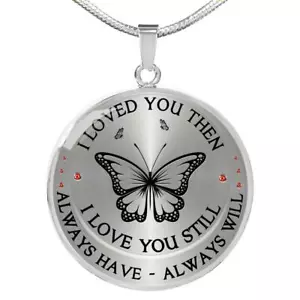 I Loved You Then Husband & Wife Gifts - Butterfly Lover Luxury Unique Necklaces - Picture 1 of 9