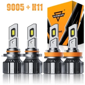 AUXBEAM 9005 9006 LED Headlights for Chevy Silverado 1500 LT Extended Cab Pickup - Picture 1 of 19