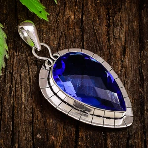 Valentine's Day Tanzanite Gemstone 925 Sterling Silver Handmade Pendant - Picture 1 of 3