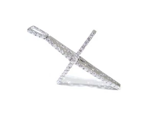 14k Weißgold 0,50ct weißer Rundschliff Diamant Krappenfassung schöner Kreuz Anhänger - Bild 1 von 7