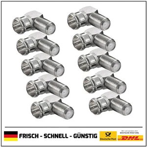F-Winkeladapter: F-Stecker (Quick) auf F-Buchse 90° Winkelstecker im 10er-Pack - Bild 1 von 2