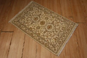 2x3 Afghan-Refugee Museum Design Vegetable Dye Handmade-Knotted Wool Rug 585200 - Picture 1 of 12