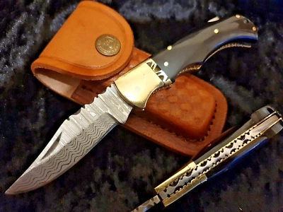 MARKENLOS Damastmesser Taschenmesser Jagdmesser Damast-taschenesser Klappmesser (T52s)