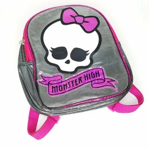 Small Monster High Insulated Lunch Box Backpack Silver Pink Skull Bow - Picture 1 of 5