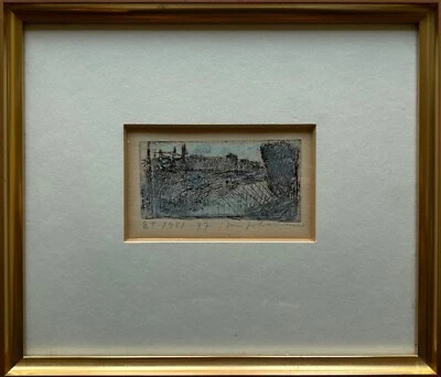 Radierung 1951 handkoloriert Landschaft Jens Johannessen Dänemark - Bild 1 von 4