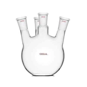 1000ml 24/40 4-neck Flat Bottom Glass Flask 1L Four Necks Lab Chemical Vessel - Picture 1 of 7