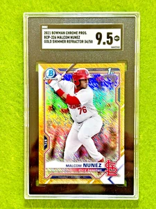 Malcom Nunez GOLD SHIMMER REFRACTOR 1st ROOKIE CARD # /50 SGC 9.5 RC 2021 CHROME - Picture 1 of 24