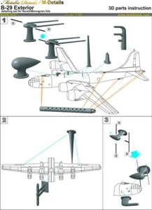 1/48 Metallic Details MDM4807 1/48 B-29 Exterior P.E. 3D-printed, self-adhesive - Picture 1 of 5