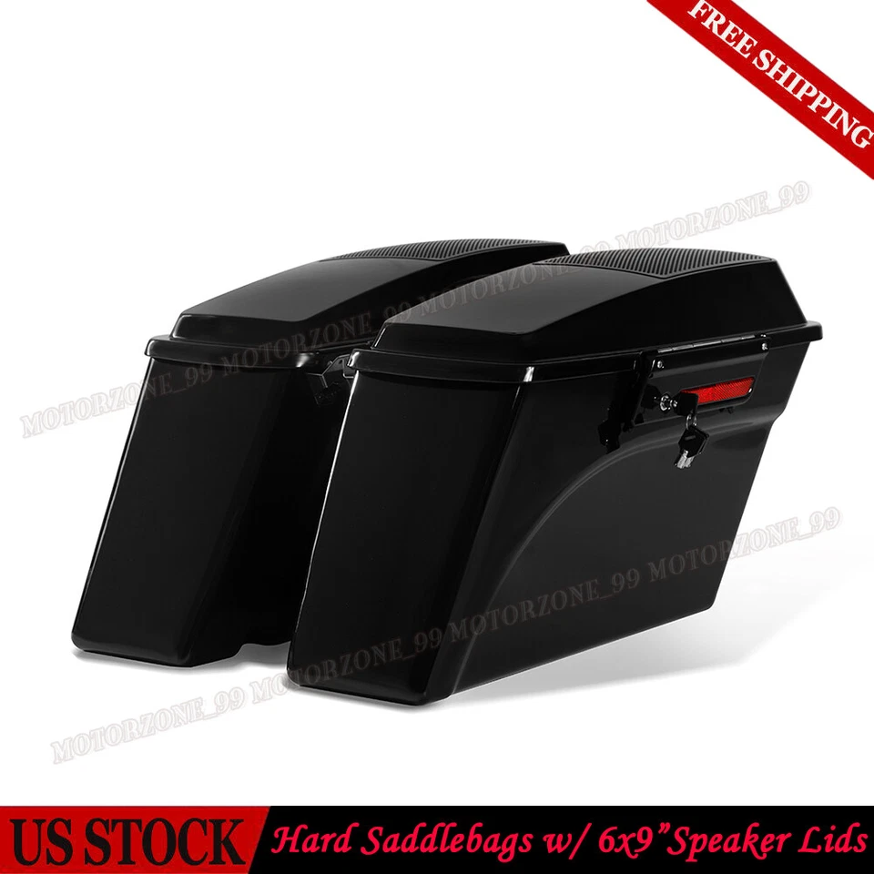 Hard Saddlebags w/ 6x9" Speaker Lid Fit For Harley Touring Road King 1994-2013 - Image 1 of 4