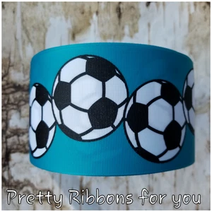 Soccer 3" wide grosgrain ribbon the listing is for 28 yards - Picture 1 of 1