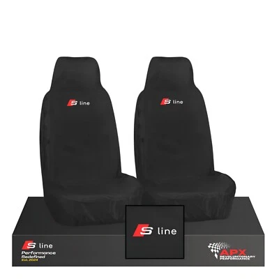 FOR AUDI A3 & S LINE S3 - CUSTOM FRONT SEAT COVERS WATERPROOF BLK A1 A3 A4 A5 A6 - Image 1 of 2