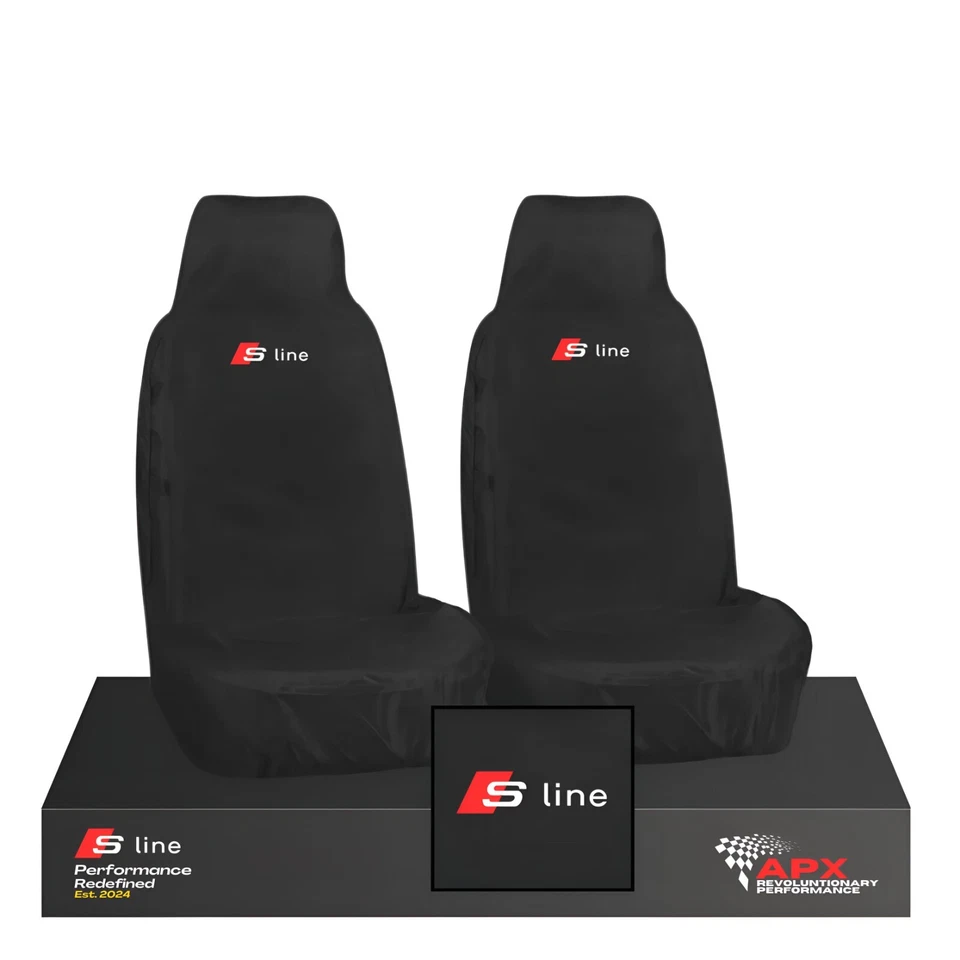 FOR AUDI A3 & S LINE S3 - CUSTOM FRONT SEAT COVERS WATERPROOF BLK A1 A3 A4 A5 A6 - Image 1 of 2