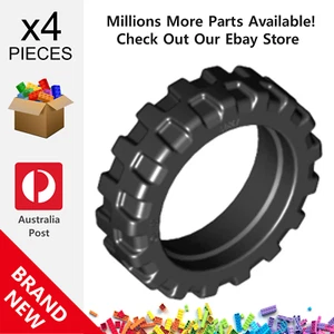 4x Genuine LEGO™ Black Tyre / Tire21mm D. x 6mm City Motorcycle 50861 4244953 - Picture 1 of 2