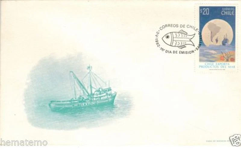 Chile 1982 FDC Chile Exporta Productos del Mar Foto 1 de 1