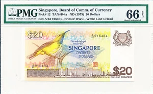 Board of Comm. of Currency Singapore $20 ND(1979) PMG 66EPQ - Picture 1 of 2