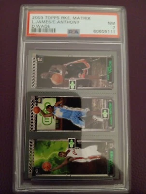 2003-04 Topps Matrix Rookie RC LeBron James Carmelo Anthony Dwyane Wade PSA 7 - Image 1 of 2