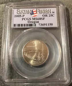 2005-P OREGON 25 CENTS PCGS MS68SF - Picture 1 of 4