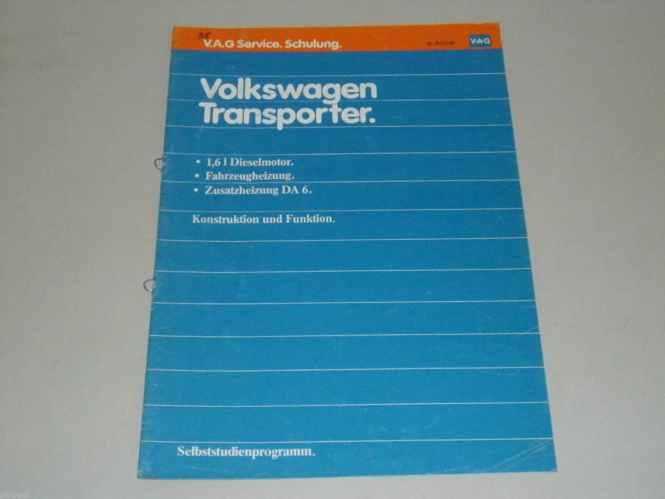 SSP 38 VW Programa De Autoestudio Volkswagen Transporter T3 Bus Motor Diésel - Imagen 1 de 1