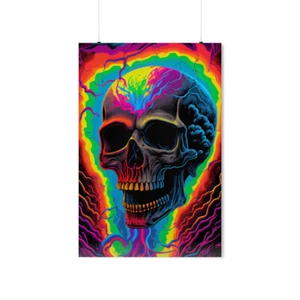 Trippy Skull - Premium Matte Vertical Poster - 24" x 36" - Picture 1 of 3